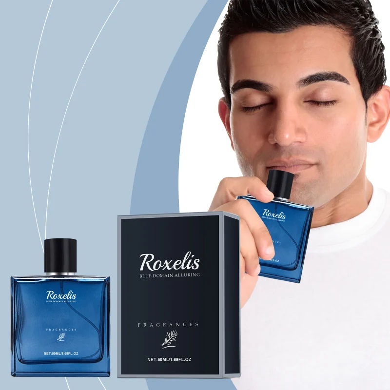 Roxelis 50ml Charmig Cologne Perfume Spray Men's Blue Domain Fragrance Lasting Scent Pheromone Flirting Romantic Dating Perfume - Image 6