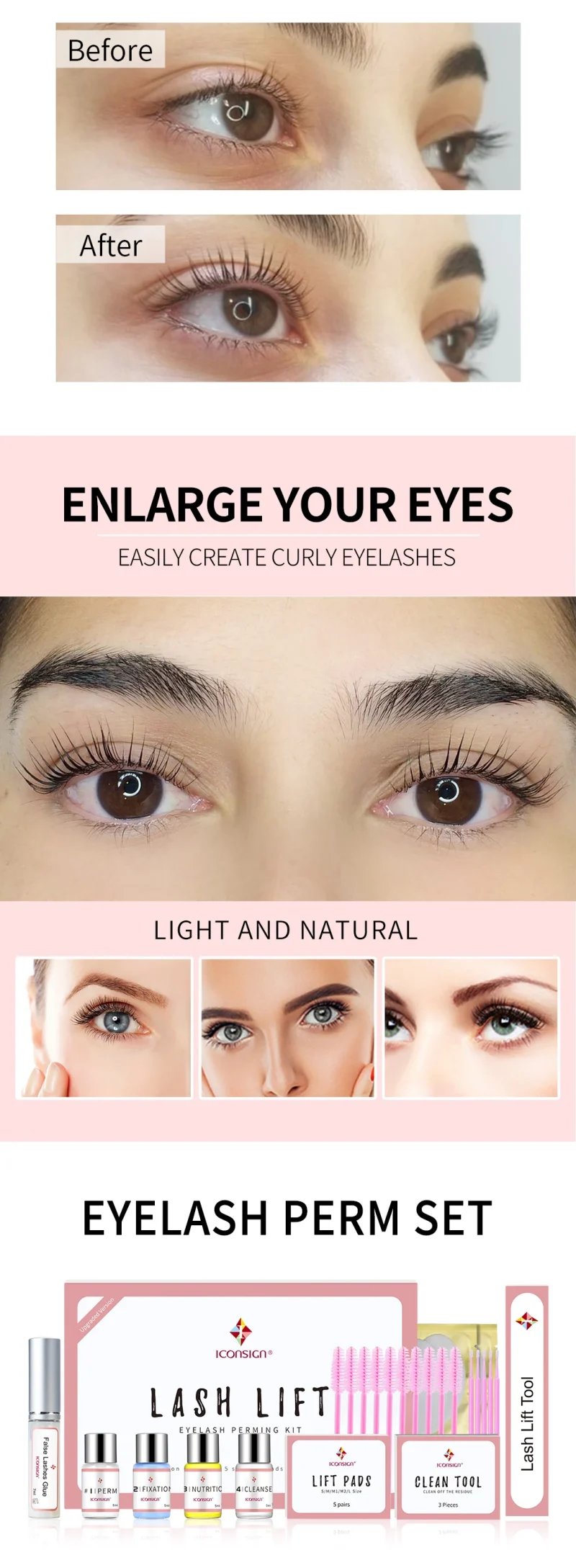 ICONSIGN Upgrade Version Lash Lift Kit Lifting Eyelashes Lasting 6-8 Weeks Lash Perm Eyelash Enhancer Makeup Tools - Image 9