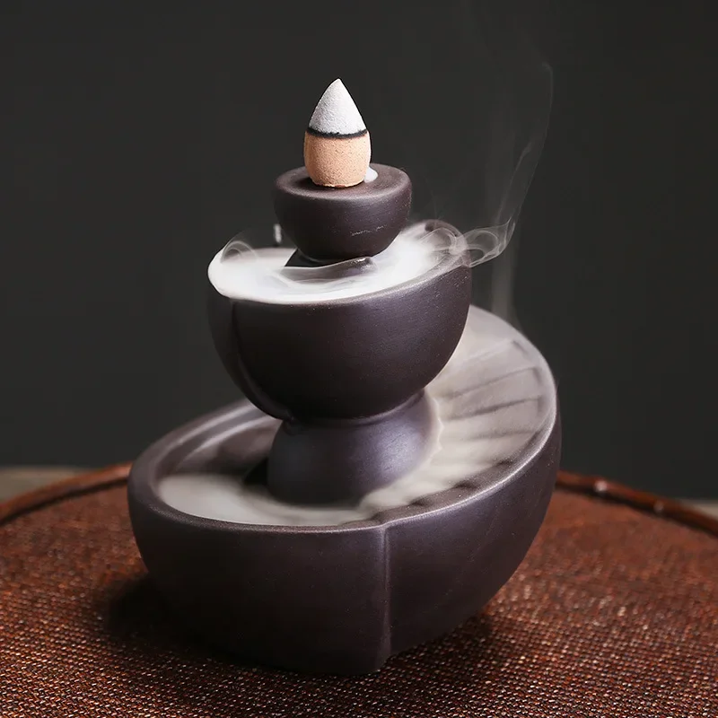 Creative Time Machine Type Handmade Ceramic Backflow Incense Burner Incense Stick Holder for Home Relaxation Decor Tea Pet - Image 2