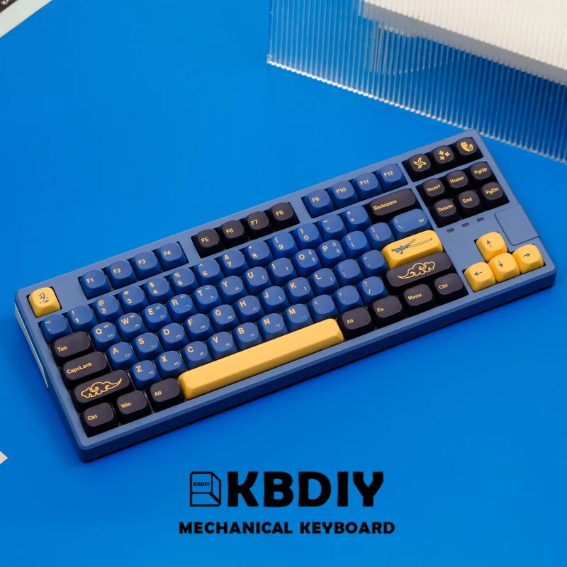 KBDiy GMK Blue Samurai Keycaps Korean PBT Custom KOA Profilefor Mechanical Keyboard Gaming Cute 130 Keys/Set for MX Switches DIY - Image 4