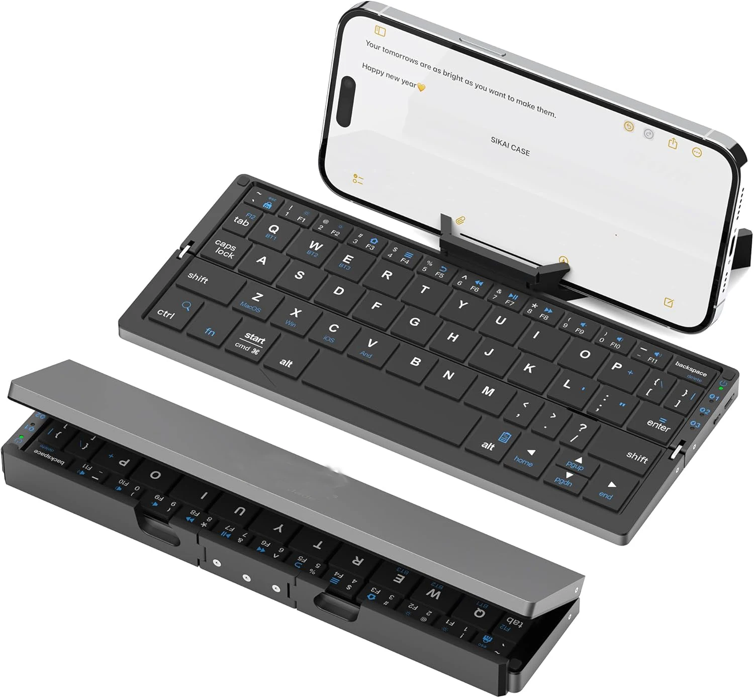 Jomaa Folding Keyboard Bluetooth Rechargeable Bluetooth Keyboard for Laptop iPad Phone Mini Portable Folding Keyboard - Image 11