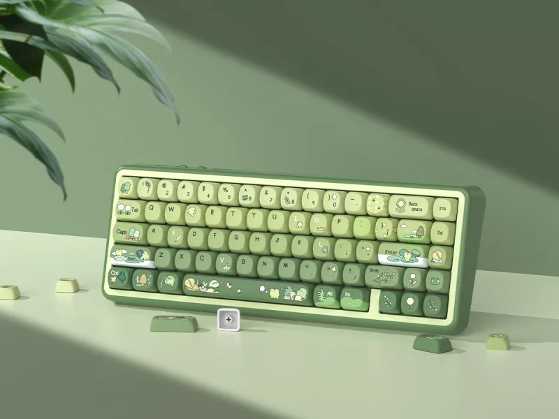 132 Keys Green 5 Sides Dye Sublimation PBT Keycaps Cute MOA Profile Keycaps for Cherry Gateron MX Switches Mechanical Keyboards - Image 7