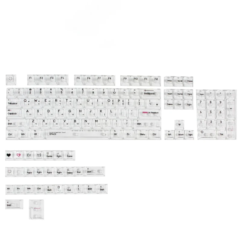 Crystal Transparent Korean Keycaps Cherry Profile PC Keycap For Mechanical Gaming Keyboard ISO Enter Key Caps Backlit RGB Keycap - Image 5