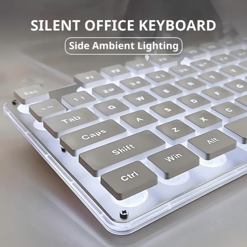 EWEADN V3 wireless and BT Membrane Keyboard, 104 Keys Full Size, quiet Keyboards light up, for office and gaming, Desktop, PCS - Image 2