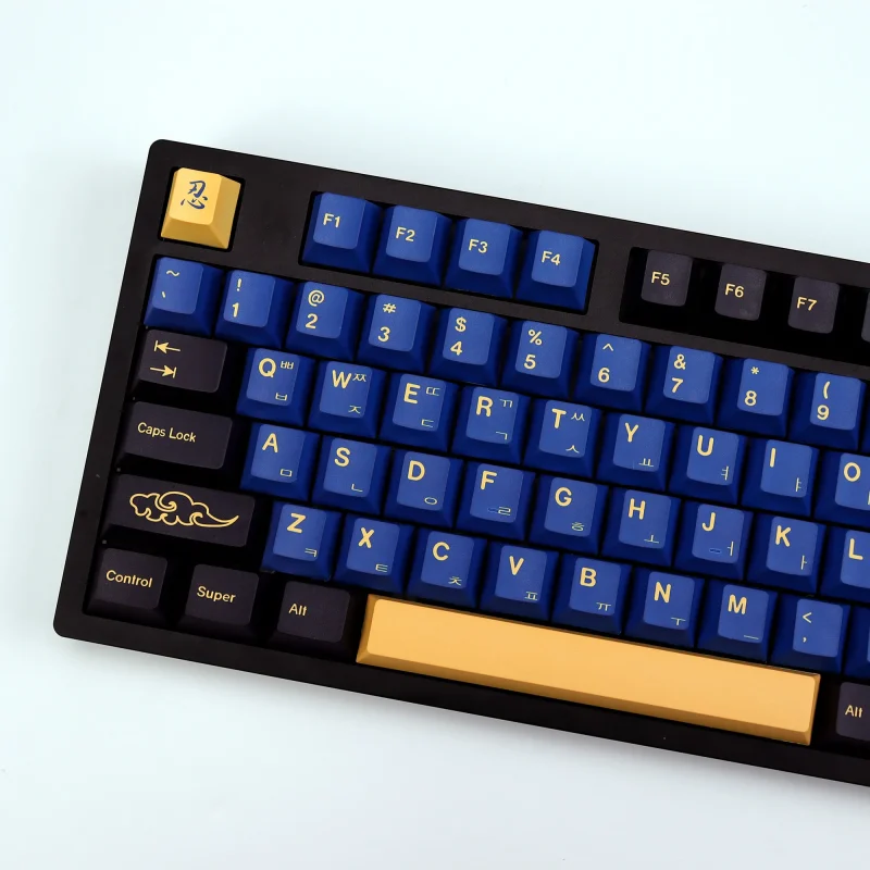 KBDiy Retro GMK Blue Samurai Keycap Korean Cherry Alice Split Space PBT Keycaps Custom For Aula F75 60 Mechanical Keyboard Gamer - Image 2