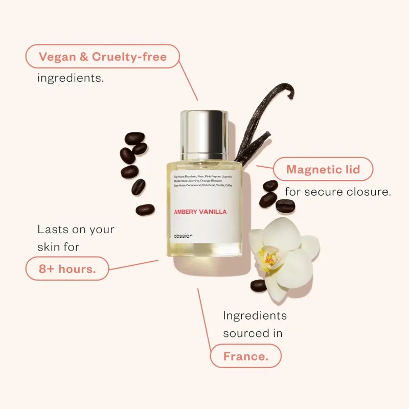Dossier - Ambery Vanilla 1.7Oz (50ml) - Eau de Parfum - Inspired by Y S.L's B.lack O.pium - Long-lasting Fragrance - Feminine - Image 3