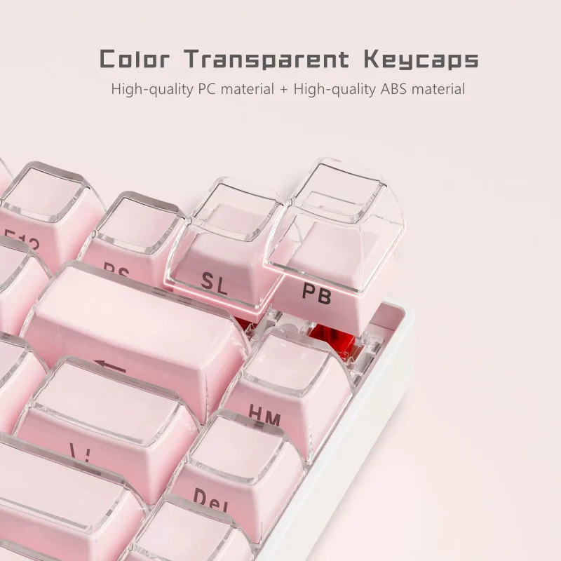 OEM Profile Pink Jello Crystal Keycap Translucent Clear Keyboard Keycap for Cherry Gateron MX Switches Mechanical Gamer Keyboard - Image 5