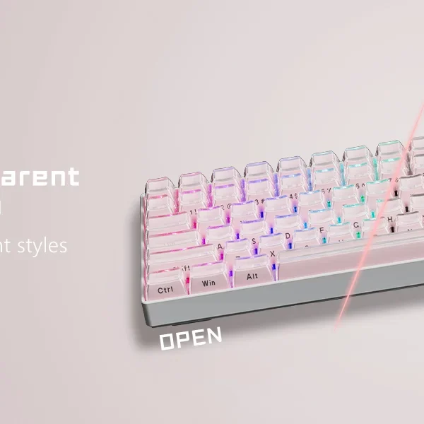 OEM Profile Pink Jello Crystal Keycap Translucent Clear Keyboard Keycap for Cherry Gateron MX Switches Mechanical Gamer Keyboard