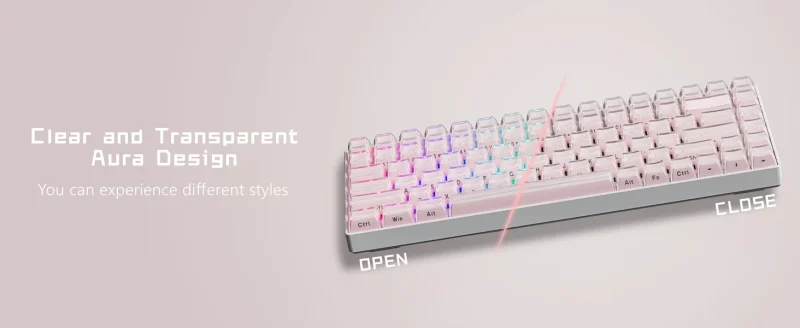 OEM Profile Pink Jello Crystal Keycap Translucent Clear Keyboard Keycap for Cherry Gateron MX Switches Mechanical Gamer Keyboard