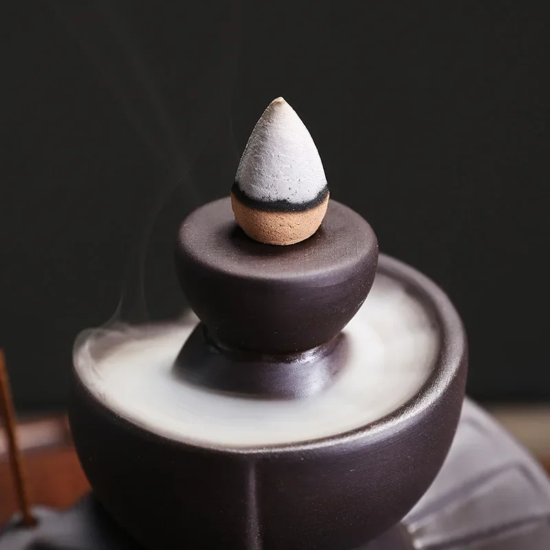 Creative Time Machine Type Handmade Ceramic Backflow Incense Burner Incense Stick Holder for Home Relaxation Decor Tea Pet - Image 5