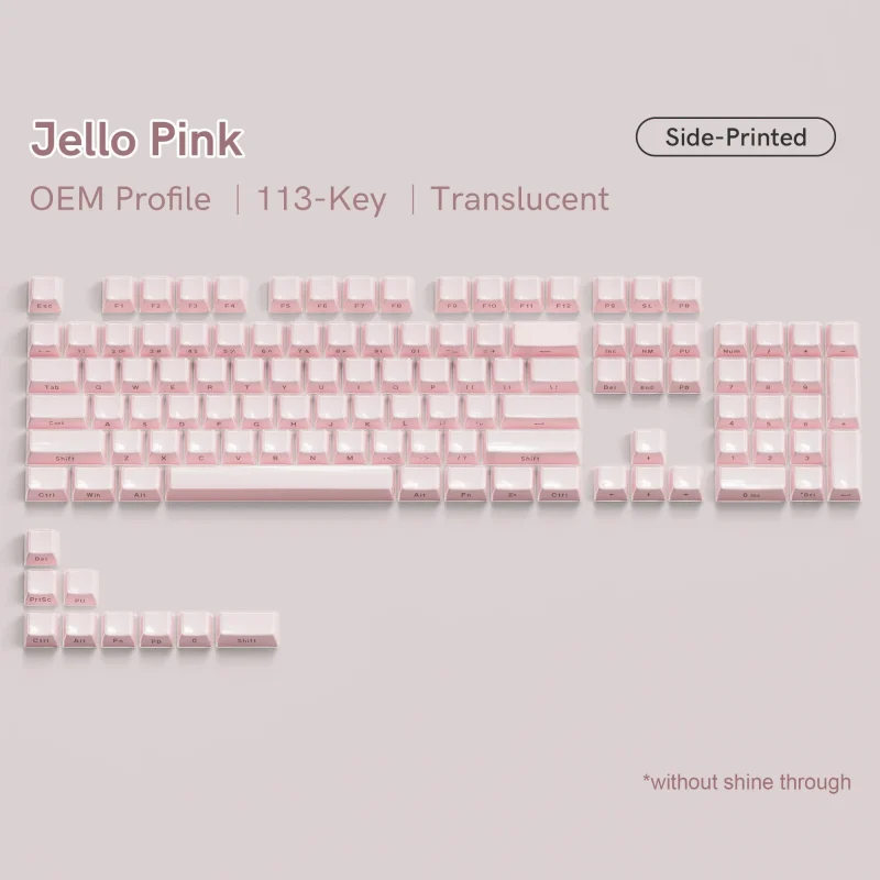 OEM Profile Pink Jello Crystal Keycap Translucent Clear Keyboard Keycap for Cherry Gateron MX Switches Mechanical Gamer Keyboard - Image 7