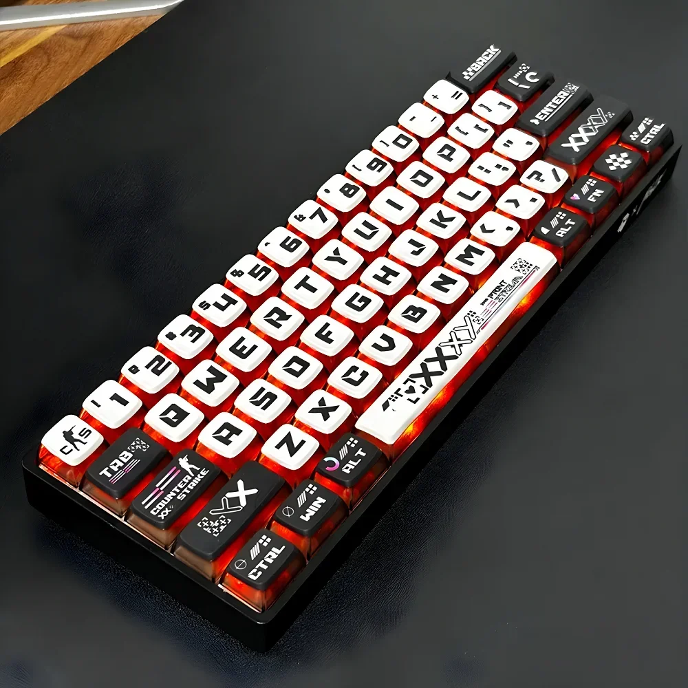 CSGO Print Set Four Side Transparent SAX Pudding Key Cap PC 125 Key for 60/64/84/98/108 Mechanical Keyboard - Image 4