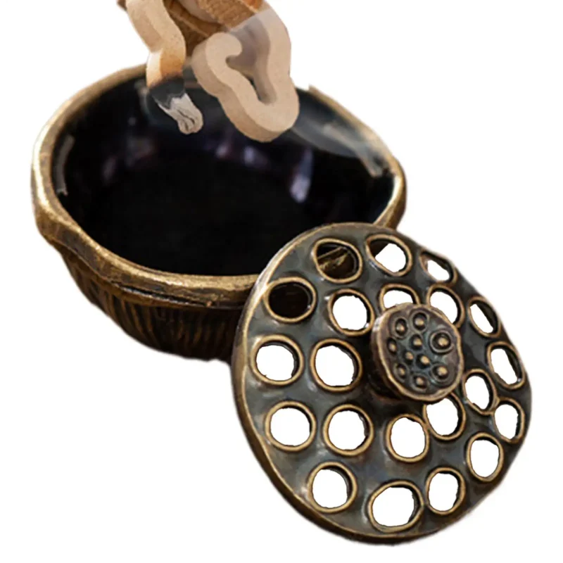 Lotus seed shape incense burner mini Aromatherapy Burner fingertip Artistic Zen Aroma stove for Yoga Studio Meditation Room - Image 6