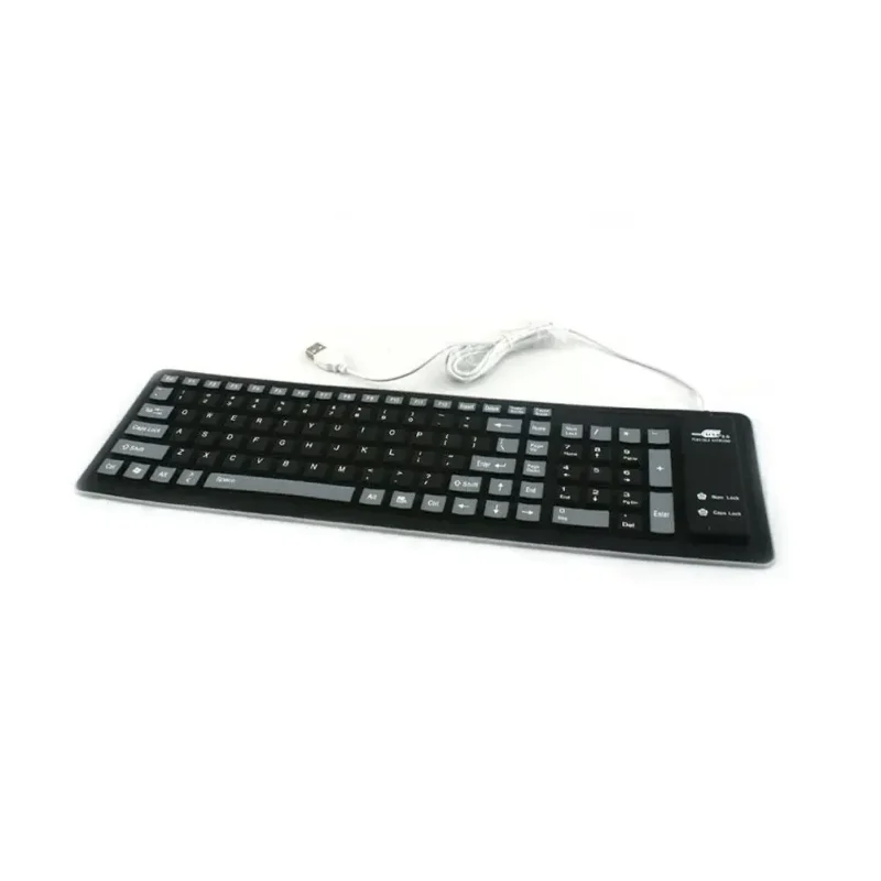 Portable Silent Foldable Silicone Keyboard Usb Flexible Soft Waterproof Roll Up Keyboard For Pc Laptop - Image 9