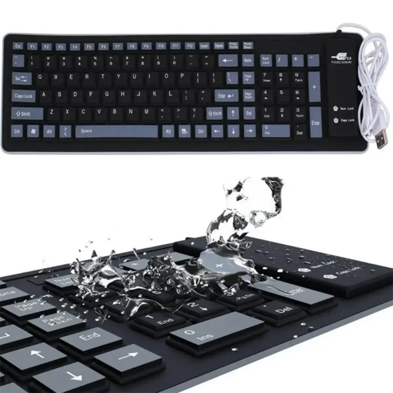 Portable Silent Foldable Silicone Keyboard Usb Flexible Soft Waterproof Roll Up Keyboard For Pc Laptop - Image 7