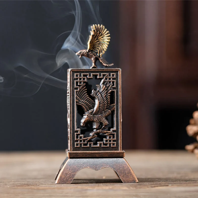 New Chinese Style Incense Burner Zinc Alloy Vertical Indoor Aromatherapy Accessories Good Symbolism Incense Holder Gifts - Image 2