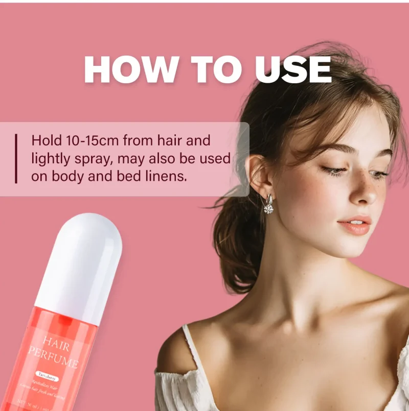 50ML Tart Cherry Hair Perfume For Women Eau de Parfum Freshen Hair Body & Pillows Body Mist Long-Lasting Fragrance Body Spray - Image 5
