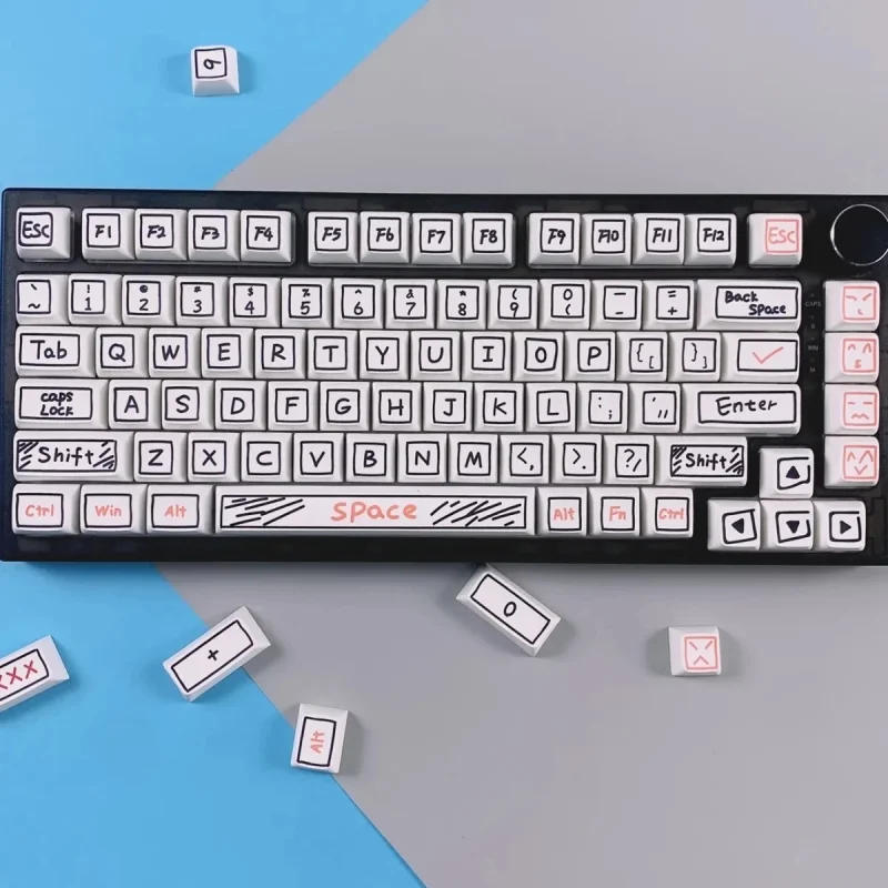126 Keys Graffiti Keycap XDA Profile PBT Keycaps For Mx Switch Mechanical Keyboard Custom Cute Anime Key Caps personalizadas - Image 4
