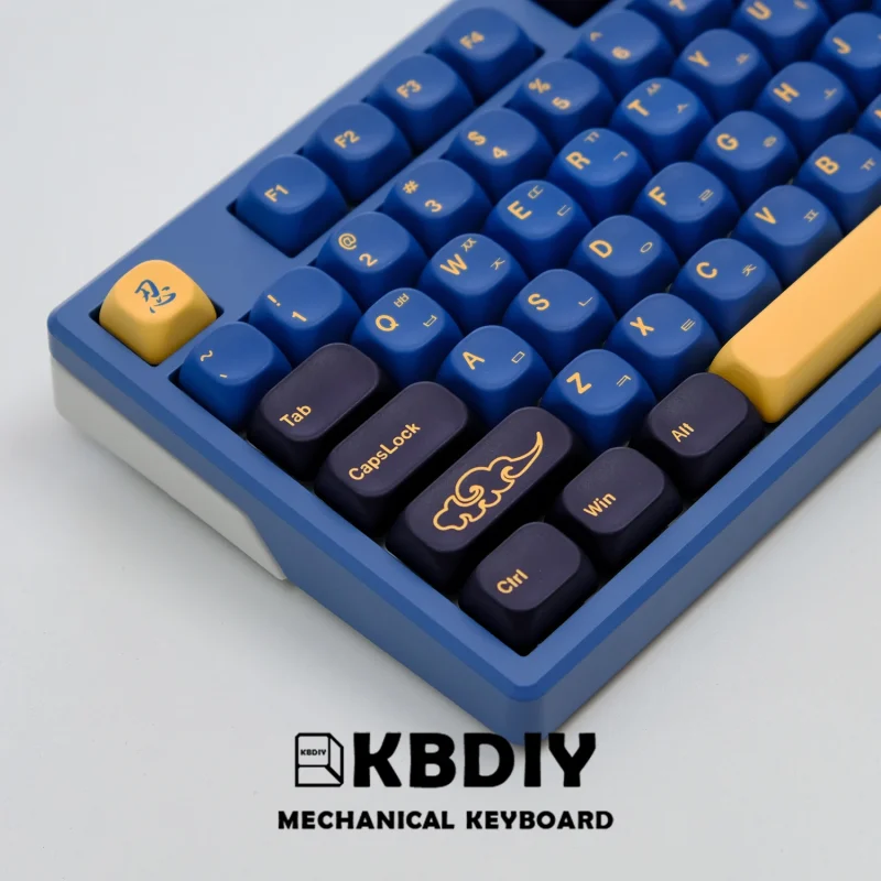 KBDiy GMK Blue Samurai Keycaps Korean PBT Custom KOA Profilefor Mechanical Keyboard Gaming Cute 130 Keys/Set for MX Switches DIY - Image 3