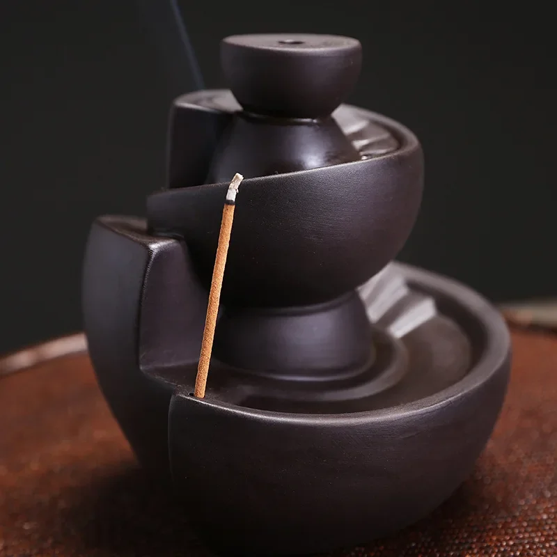 Creative Time Machine Type Handmade Ceramic Backflow Incense Burner Incense Stick Holder for Home Relaxation Decor Tea Pet - Image 3