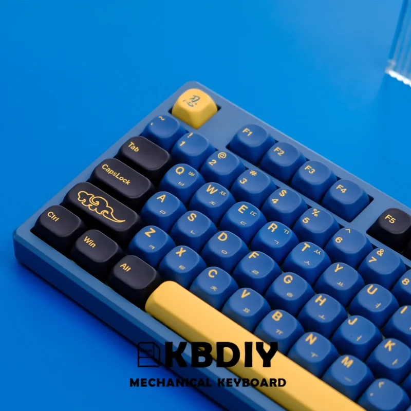 KBDiy GMK Blue Samurai Keycaps Korean PBT Custom KOA Profilefor Mechanical Keyboard Gaming Cute 130 Keys/Set for MX Switches DIY - Image 5