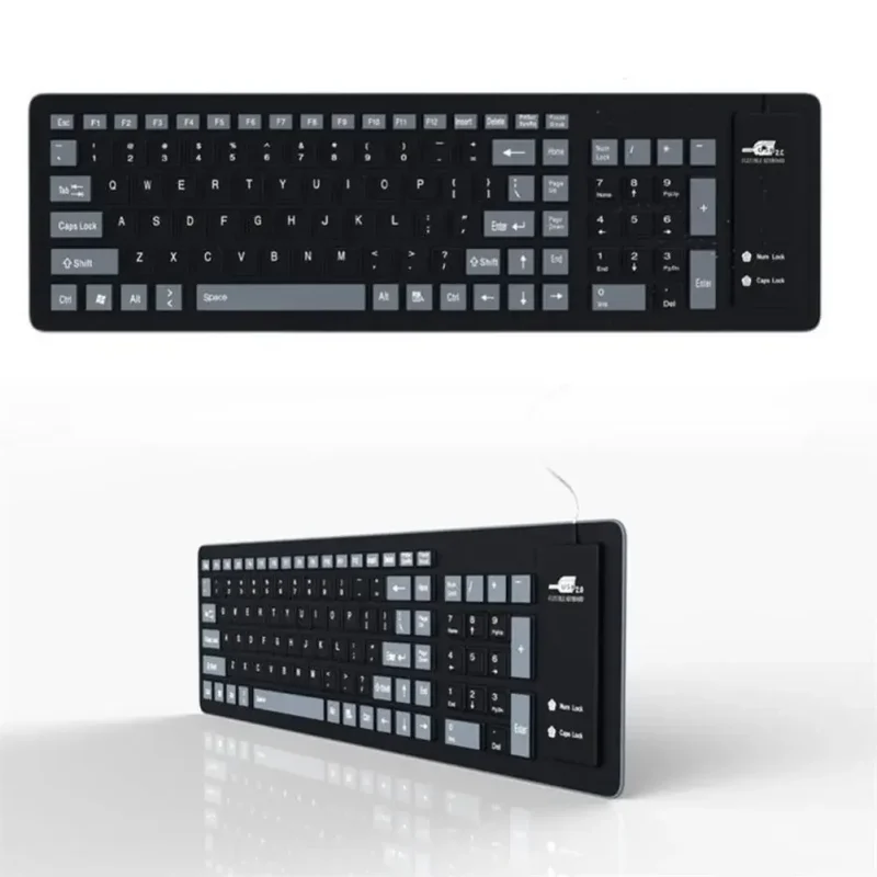 Portable Silent Foldable Silicone Keyboard Usb Flexible Soft Waterproof Roll Up Keyboard For Pc Laptop - Image 8