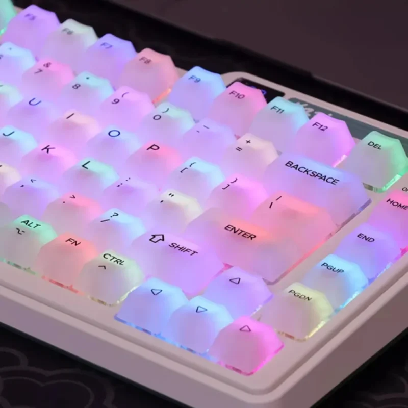 Clear Matte Translucent Keycaps, Suitable for Most Mechanical Keyboards, Ice Crystal, 1% Cherry, PBT, CHERRY - Image 2