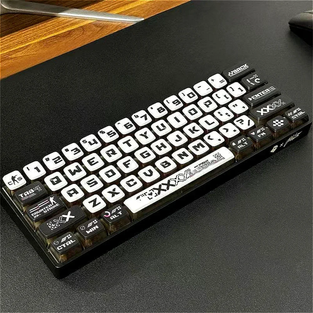 CSGO Print Set Four Side Transparent SAX Pudding Key Cap PC 125 Key for 60/64/84/98/108 Mechanical Keyboard - Image 5