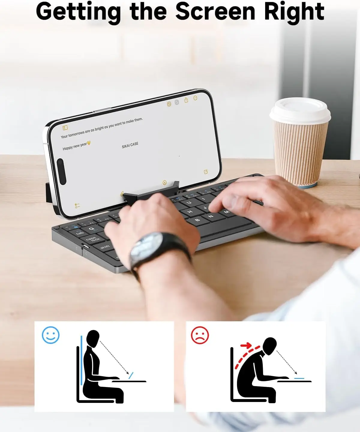 Jomaa Folding Keyboard Bluetooth Rechargeable Bluetooth Keyboard for Laptop iPad Phone Mini Portable Folding Keyboard - Image 8