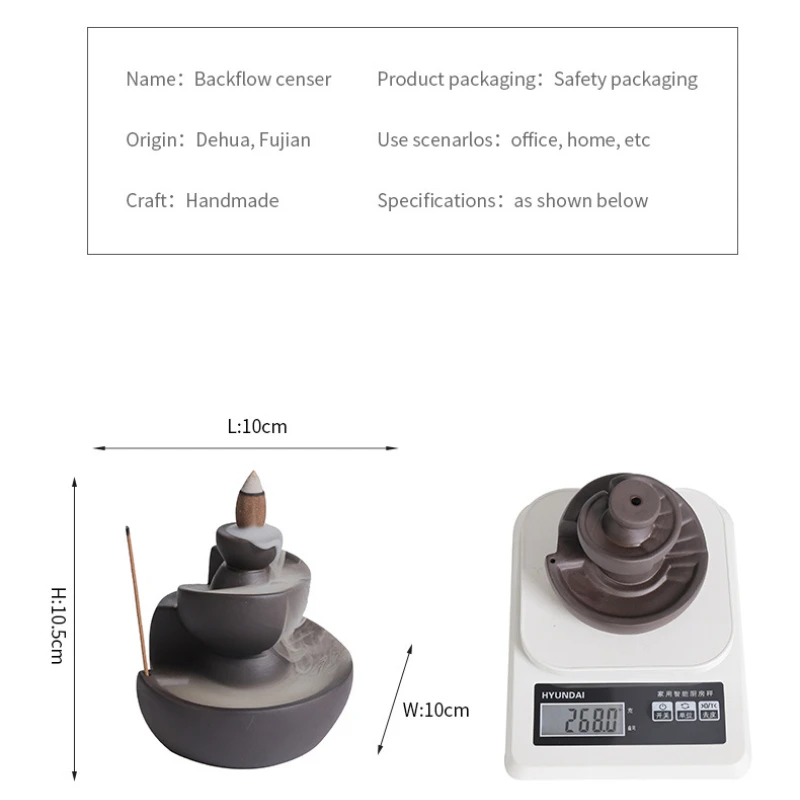 Creative Time Machine Type Handmade Ceramic Backflow Incense Burner Incense Stick Holder for Home Relaxation Decor Tea Pet - Image 6