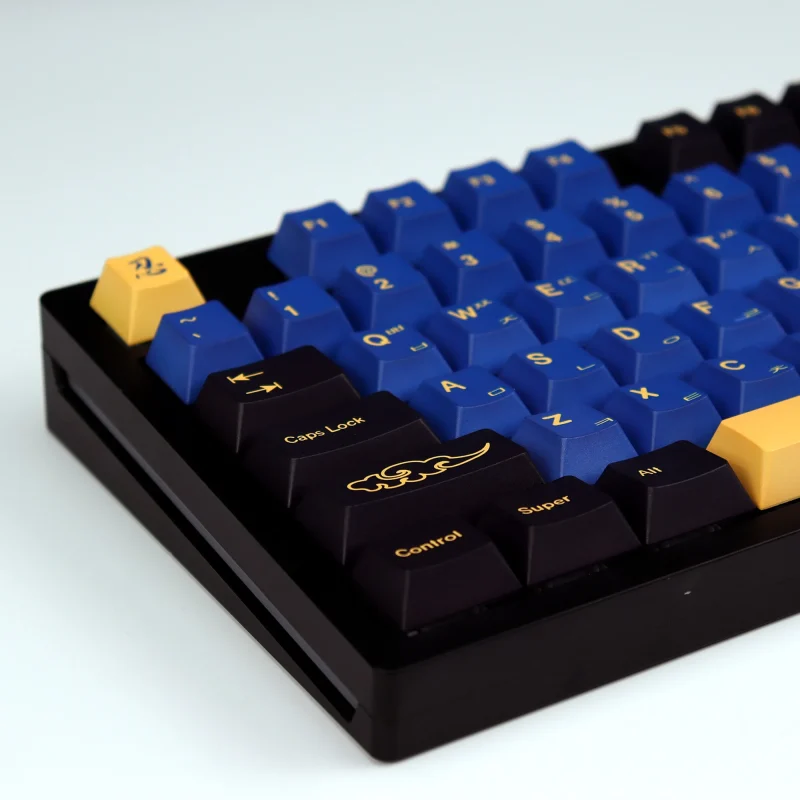 KBDiy Retro GMK Blue Samurai Keycap Korean Cherry Alice Split Space PBT Keycaps Custom For Aula F75 60 Mechanical Keyboard Gamer - Image 6