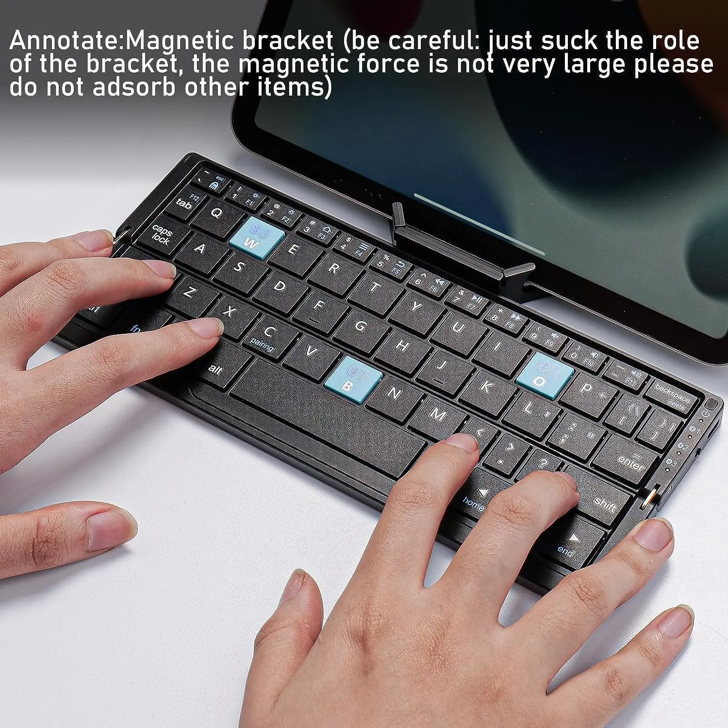 Jomaa Folding Keyboard Bluetooth Rechargeable Bluetooth Keyboard for Laptop iPad Phone Mini Portable Folding Keyboard - Image 5