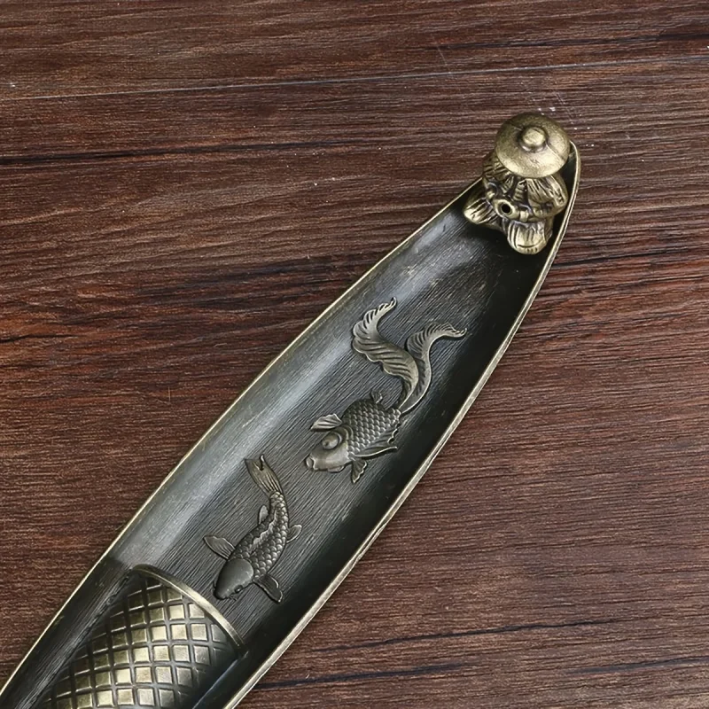 Creative Incense Holder Aromatherapy Ornament Incense Holder Boat Old Men Fishing Japanese Style Incense Stick Burner Home Decor - Image 4