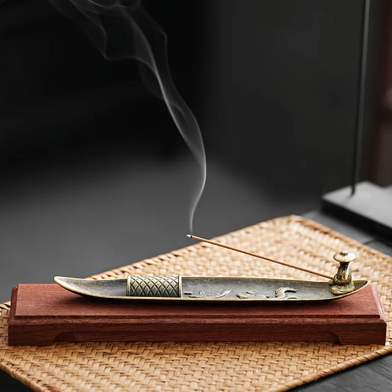 Creative Incense Holder Aromatherapy Ornament Incense Holder Boat Old Men Fishing Japanese Style Incense Stick Burner Home Decor - Image 5