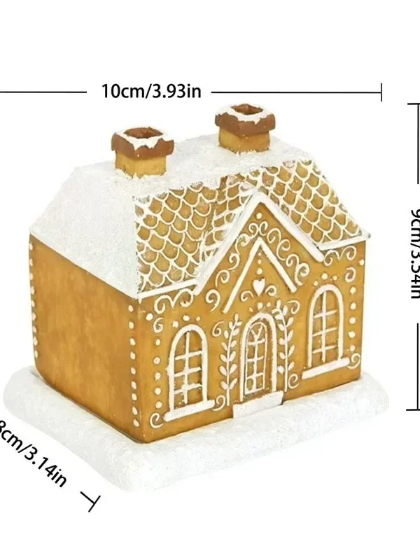 Resin Christmas Village House Winter Log Cabin Incense Burner Rustic Christmas Chimney Hut Incense Cones Burners Room Decor