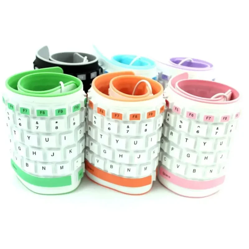 Portable Silent Foldable Silicone Keyboard Usb Flexible Soft Waterproof Roll Up Keyboard For Pc Laptop - Image 10