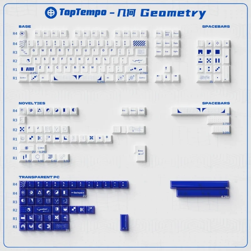 Geometric Theme Keycap Set 144key PBT Custom Translucent Keyboard Cap Cherry Profile KeyCap for Mechanical Keyboard Accessories - Image 2
