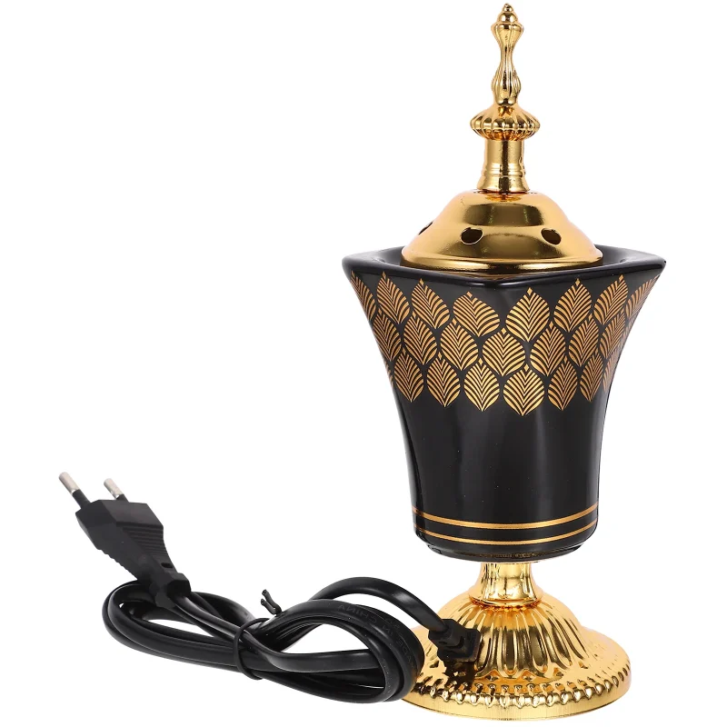 Electric Incense Burner Ceramic Censer Metal Incense Holder Plug In Censer Burner Home Fragrance Products Decorative Burner Home - Image 2