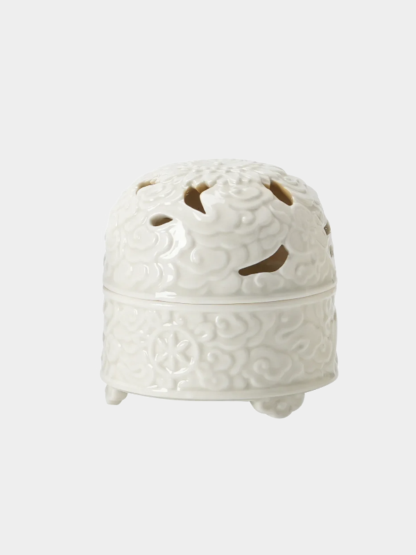 Pure White Embossed Ceramic Incense Burners Desktop Ceramic Decorative Ornaments Zen Aromatherapy Stove Household Products