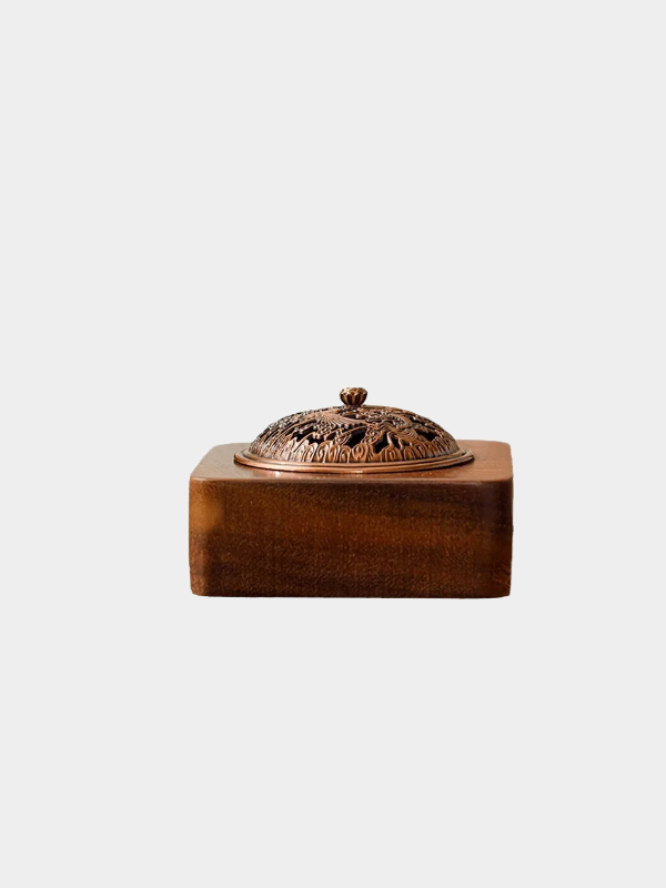 Handcrafted Walnut Wood Zen Incense Burner - Solid Wood Tea Ceremony Altar for Meditation Home Decor & Aromatherapy
