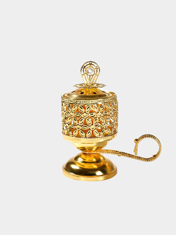 Exquisite Aromatherapy Sandalwood Burner Hollow Sunflower Incense Iron Handle Burner Metal Craft Ornaments Home Desktop Decor
