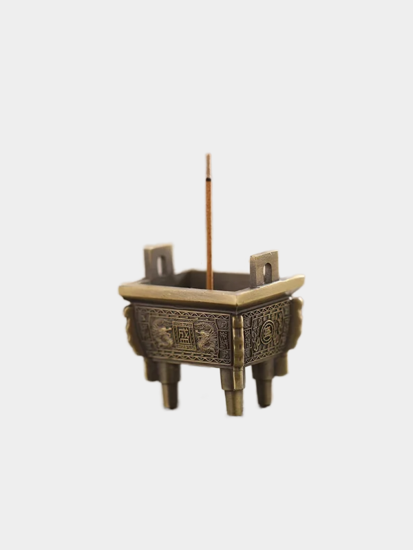 Mini Ding Shaped Incense Burner Home Indoor Tea Ceremony Decor Fragrance Sandalwood Vertical Antique Incense Insertion Seat, 1Pc