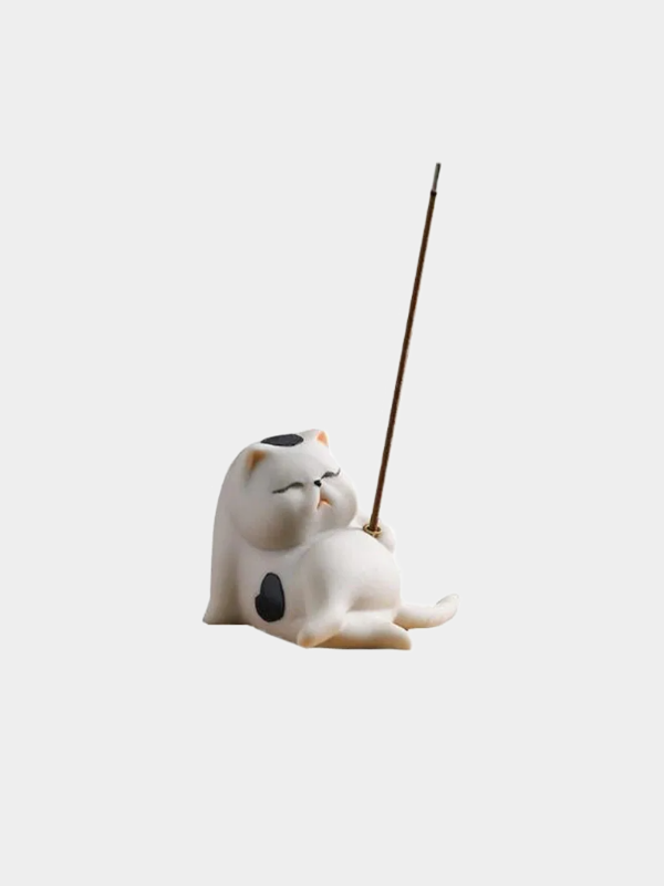 Resin Cute Lazy Cat Stick Incense Holder Household Desktop Ornaments Tea Ceremony Fragrance Censer Home Decor