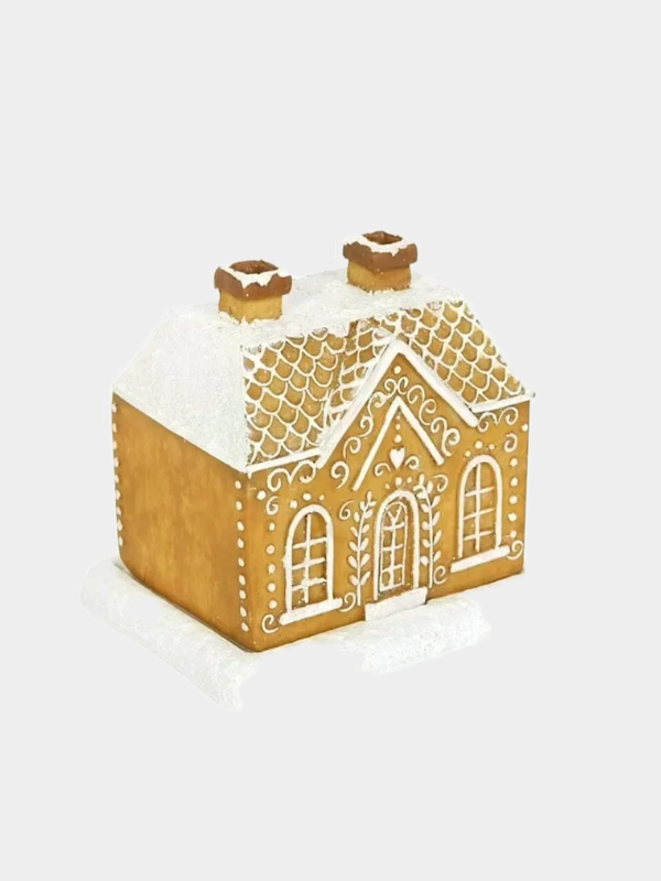 Resin Christmas Village House Winter Log Cabin Incense Burner Rustic Christmas Chimney Hut Incense Cones Burners Room Decor