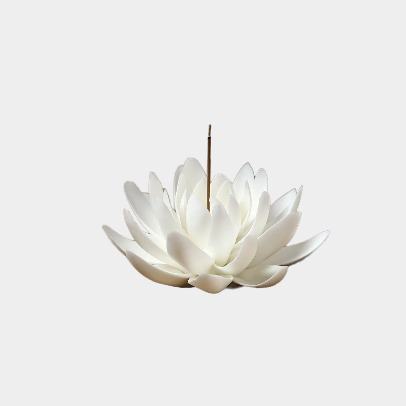 Ceramic White Lotus Incense Burner Home Decor Incense Stick Holder Buddhist Aromatherapy Incense Censer Use In Office Teahouse