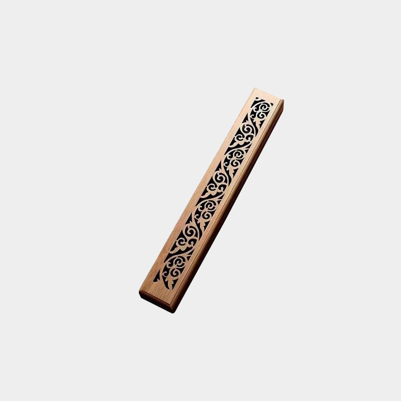 Natural Bamboo Incense Burner With Laying Plate Aromatherapy Wooden Box For Incense Storage Burning Hollowed Line Incense Box