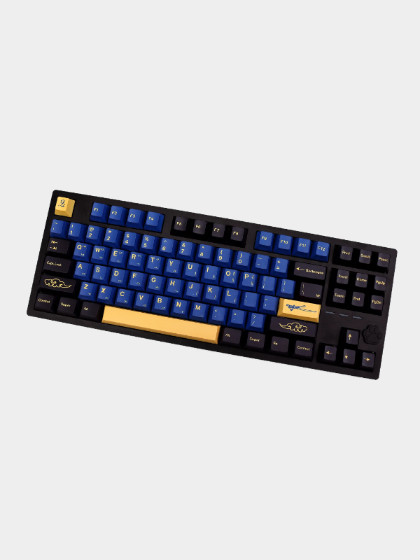 KBDiy Retro GMK Blue Samurai Keycap Korean Cherry Alice Split Space PBT Keycaps Custom For Aula F75 60 Mechanical Keyboard Gamer
