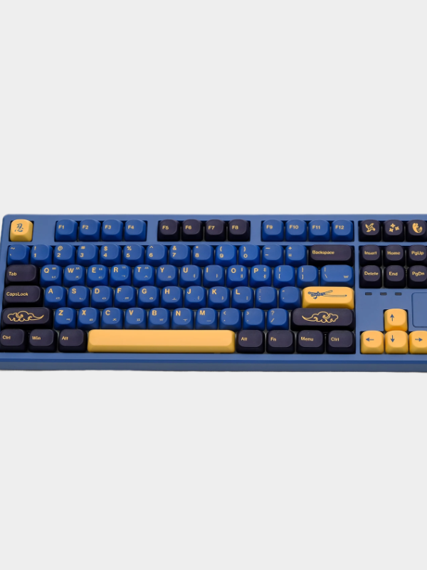 KBDiy GMK Blue Samurai Keycaps Korean PBT Custom KOA Profilefor Mechanical Keyboard Gaming Cute 130 Keys/Set for MX Switches DIY