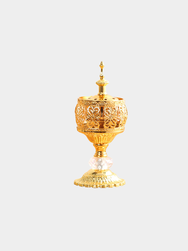 Lace Incense Burner Eid Ramadan Mubarak Arabic Luxury Censer Metal Golden Stove Bakhoor Incense Censer Holder Home Decoration
