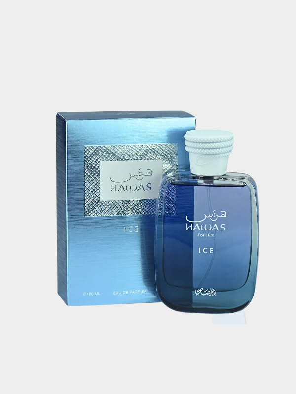 RASASI Hawas Ice for Men Eau de Parfum, 100ml(3.4 Oz), Premium Arabian Fragrance